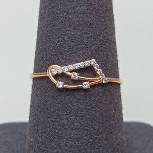 Russian 14k Rose Gold Diamond Chip Geometric Stacking Ring · Sz 9